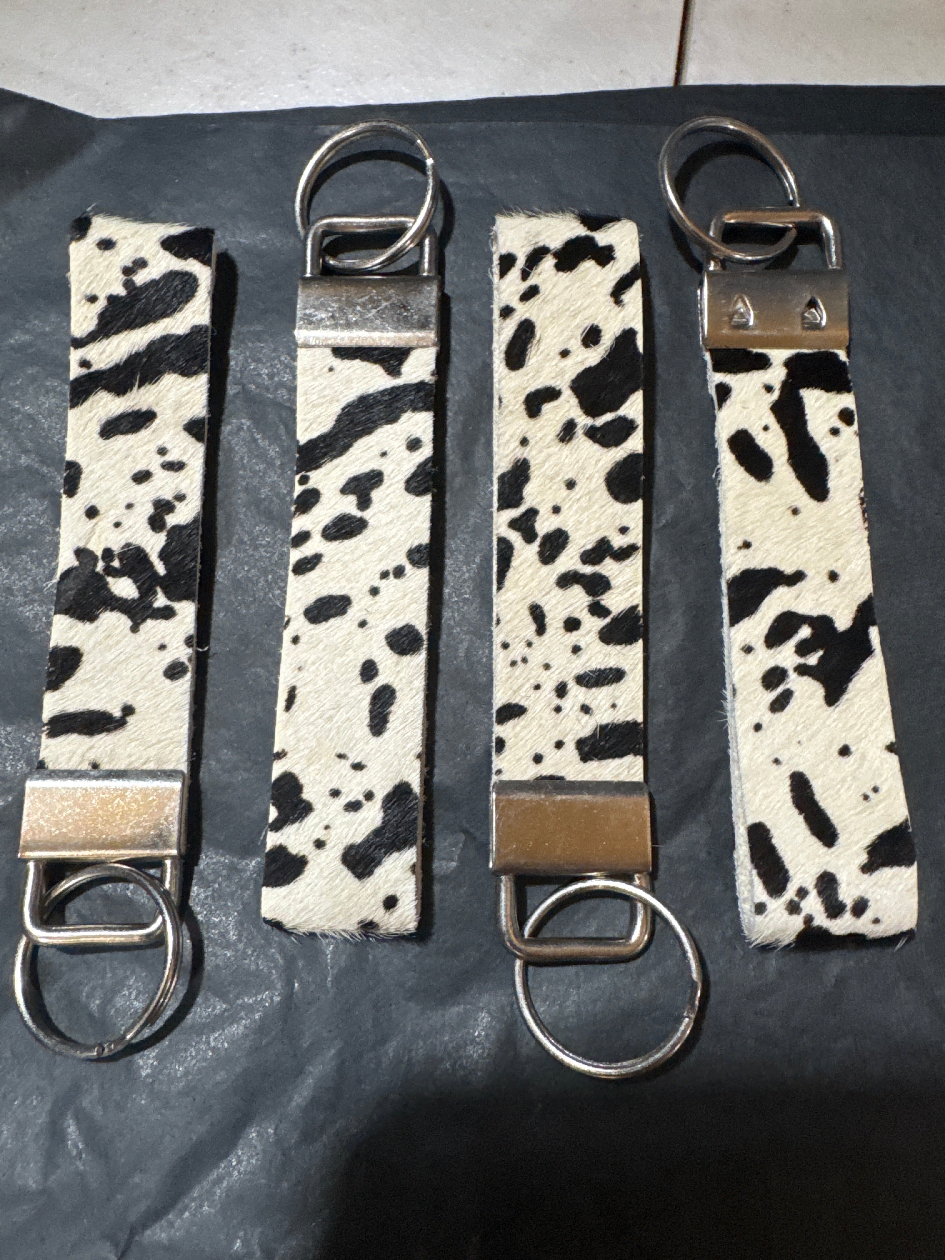 Animal print faux fur mini wristlets